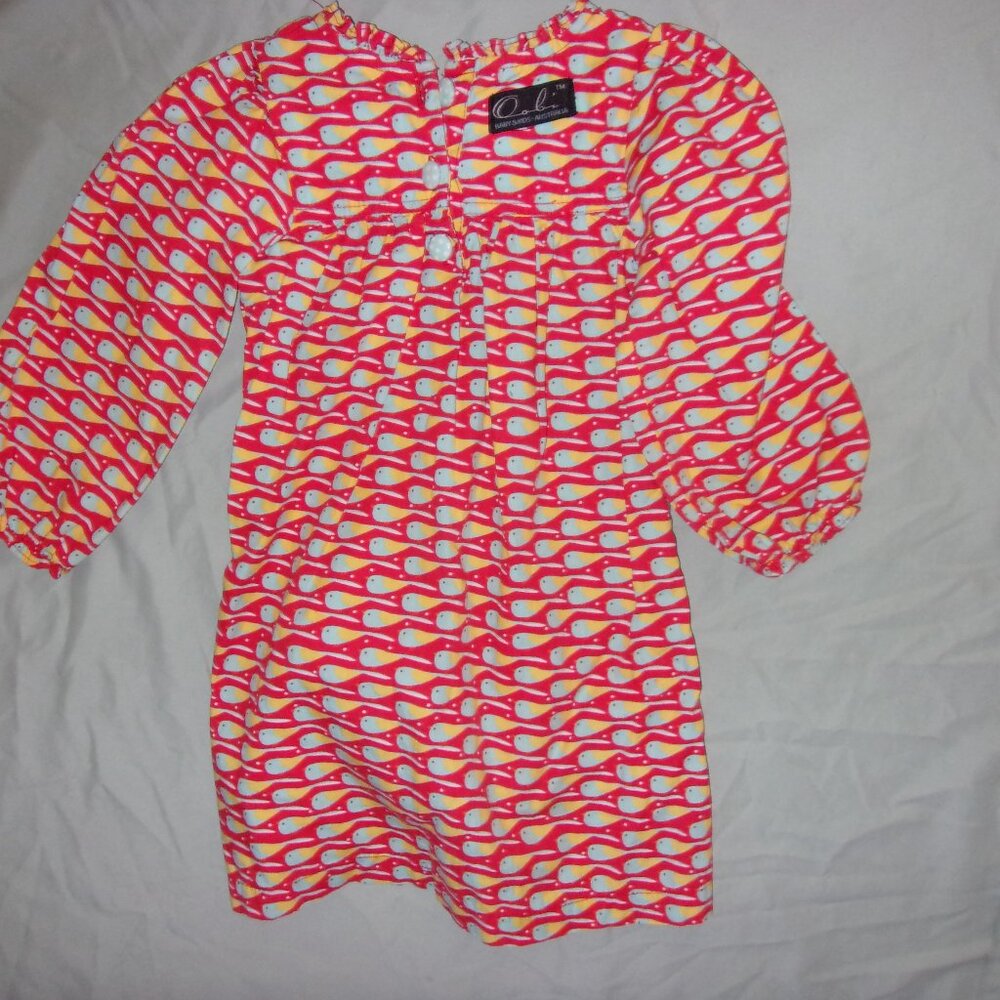 🌟 oobi girls size 2 /  3  casual dress pretty red fish print